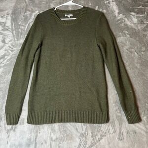 J Crew Mercantile Olive Green Textured Knit Crew Neck Sweater XS